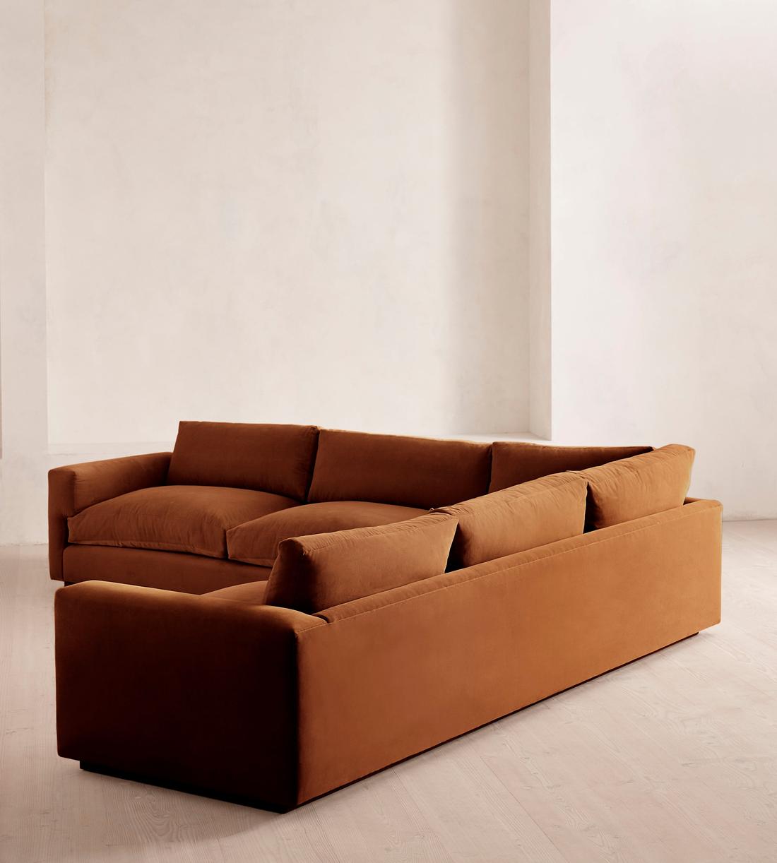 Mossley Corner Sofa - Velvet - Cinnamon - UK - Images - Image 3