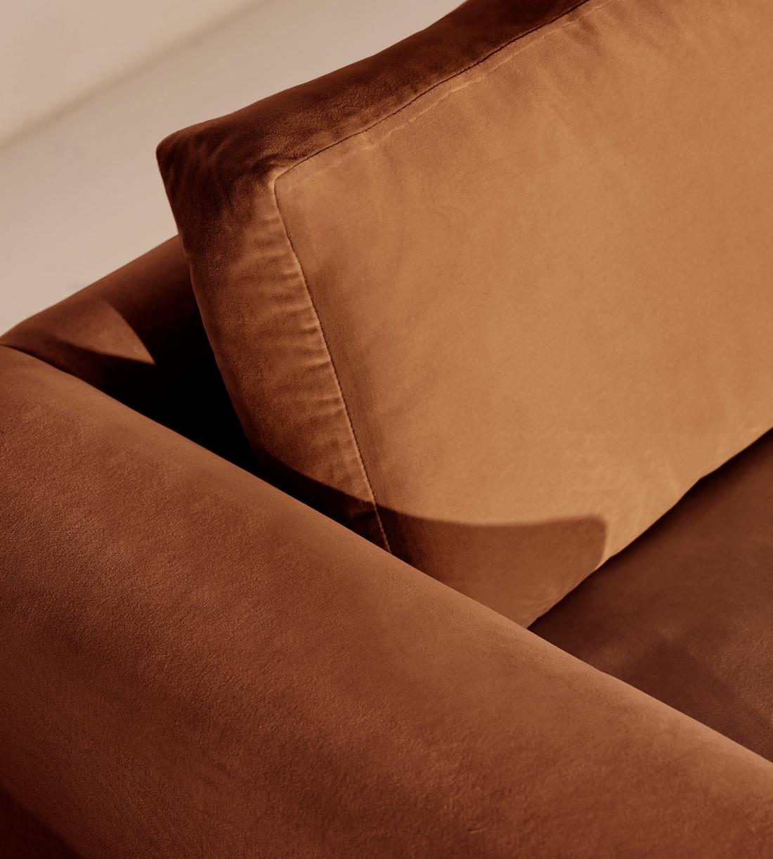 Mossley Corner Sofa - Velvet - Cinnamon - US - Images - Image 6