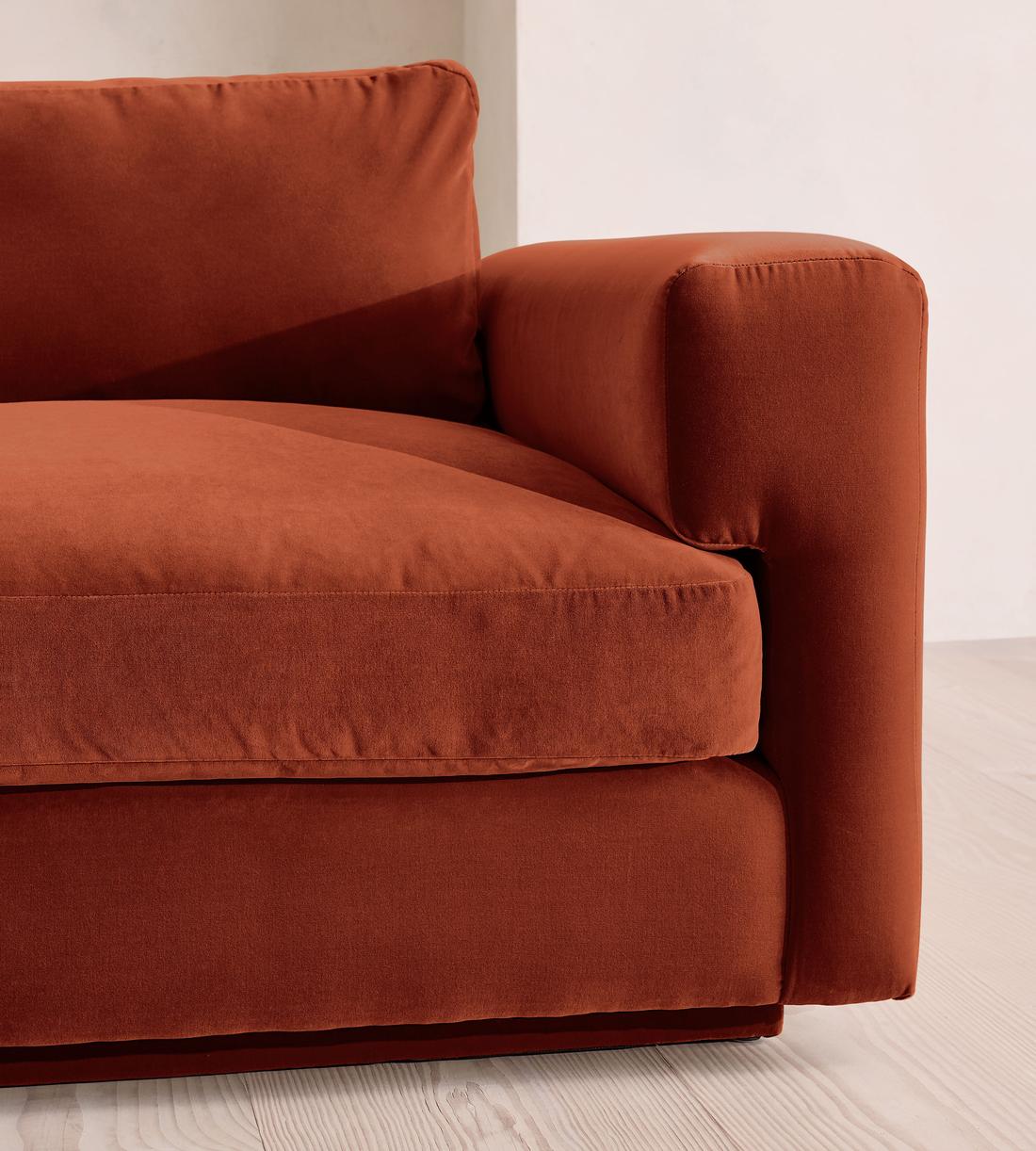 Mossley Right L-Shape Sofa - Velvet - Rust - Images - Image 5