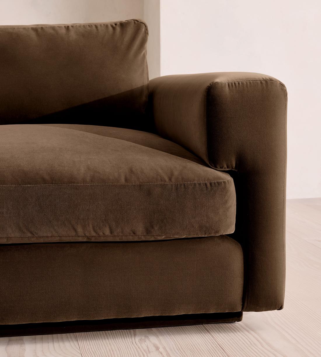 Mossley Right L-Shape Sofa - Velvet - Chocolate - Images - Image 5