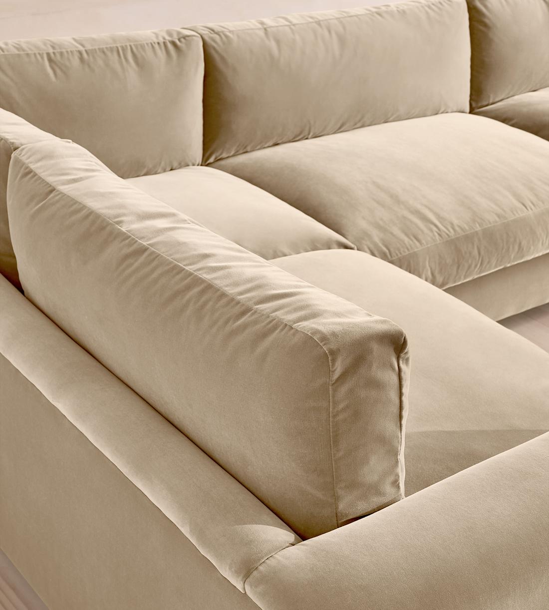 Mossley Right L-Shape Sofa - Velvet - Oyster - US - Images - Image 4
