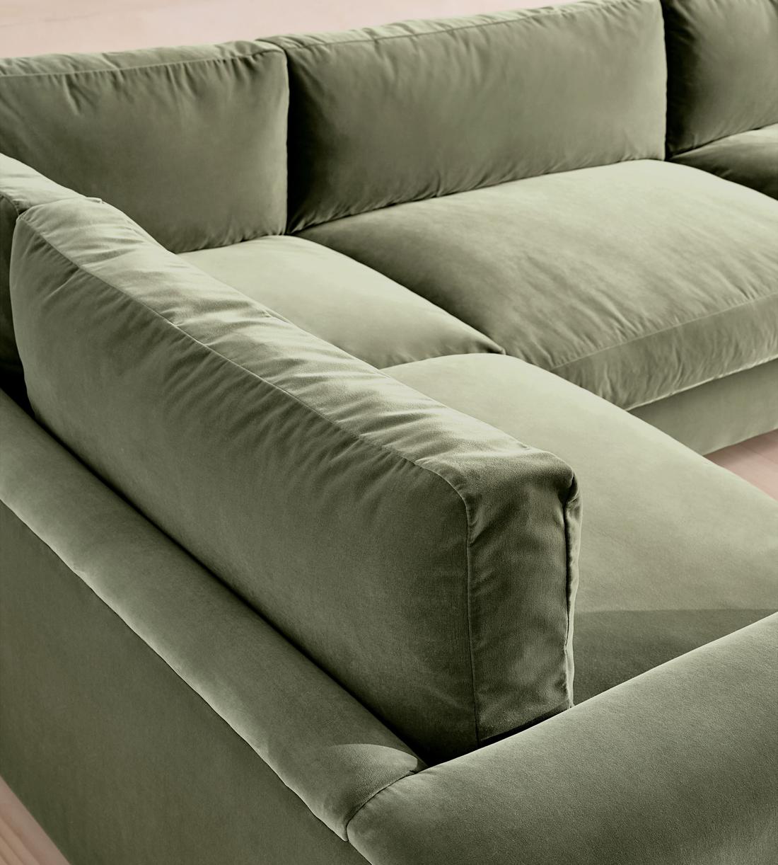 Mossley Right L-Shape Sofa - Velvet - Seafoam - UK - Images - Image 4