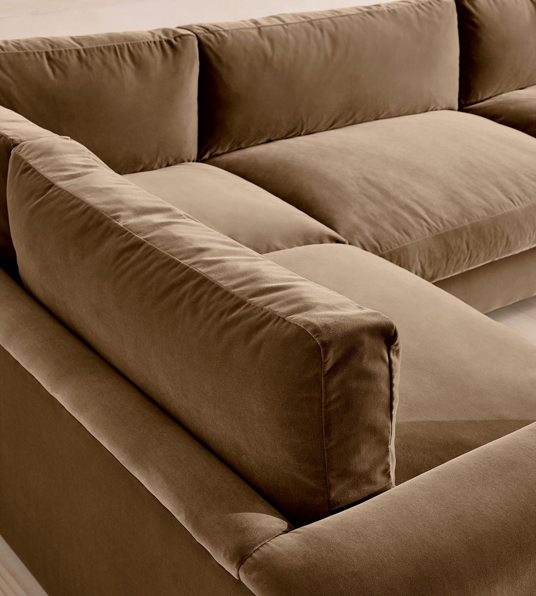 Mossley Right L-Shape Sofa - Velvet - Truffle - UK - Images - Image 4