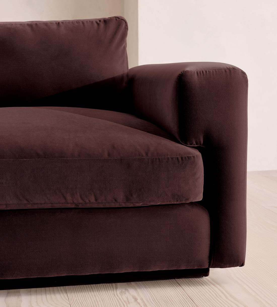 Mossley Right L-Shape Sofa - Velvet - Aubergine - UK - Images - Image 5