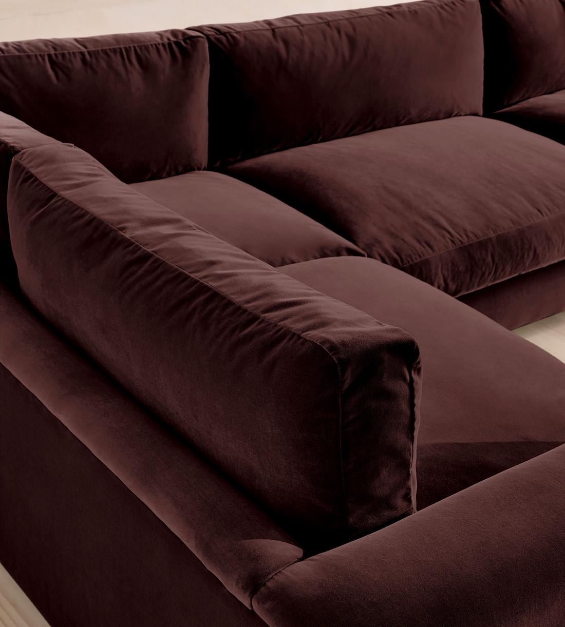 Mossley Right L-Shape Sofa - Velvet - Aubergine - US - Images - Image 4