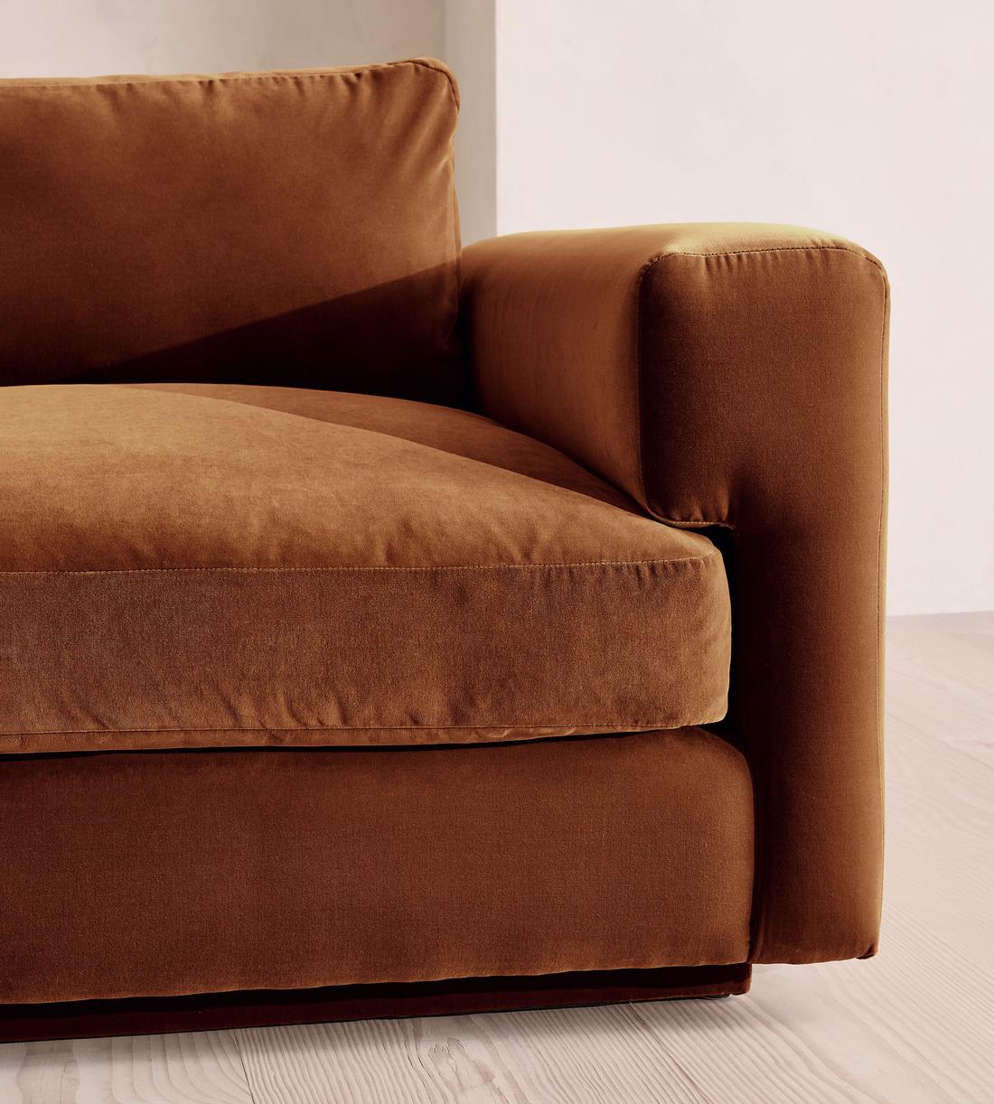 Mossley Right L-Shape Sofa - Velvet - Cinnamon - UK - Images - Image 5
