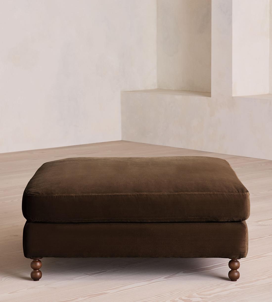 Audrey Square Ottoman - Sofa - Velvet - Chocolate - US - Listing - Image 2