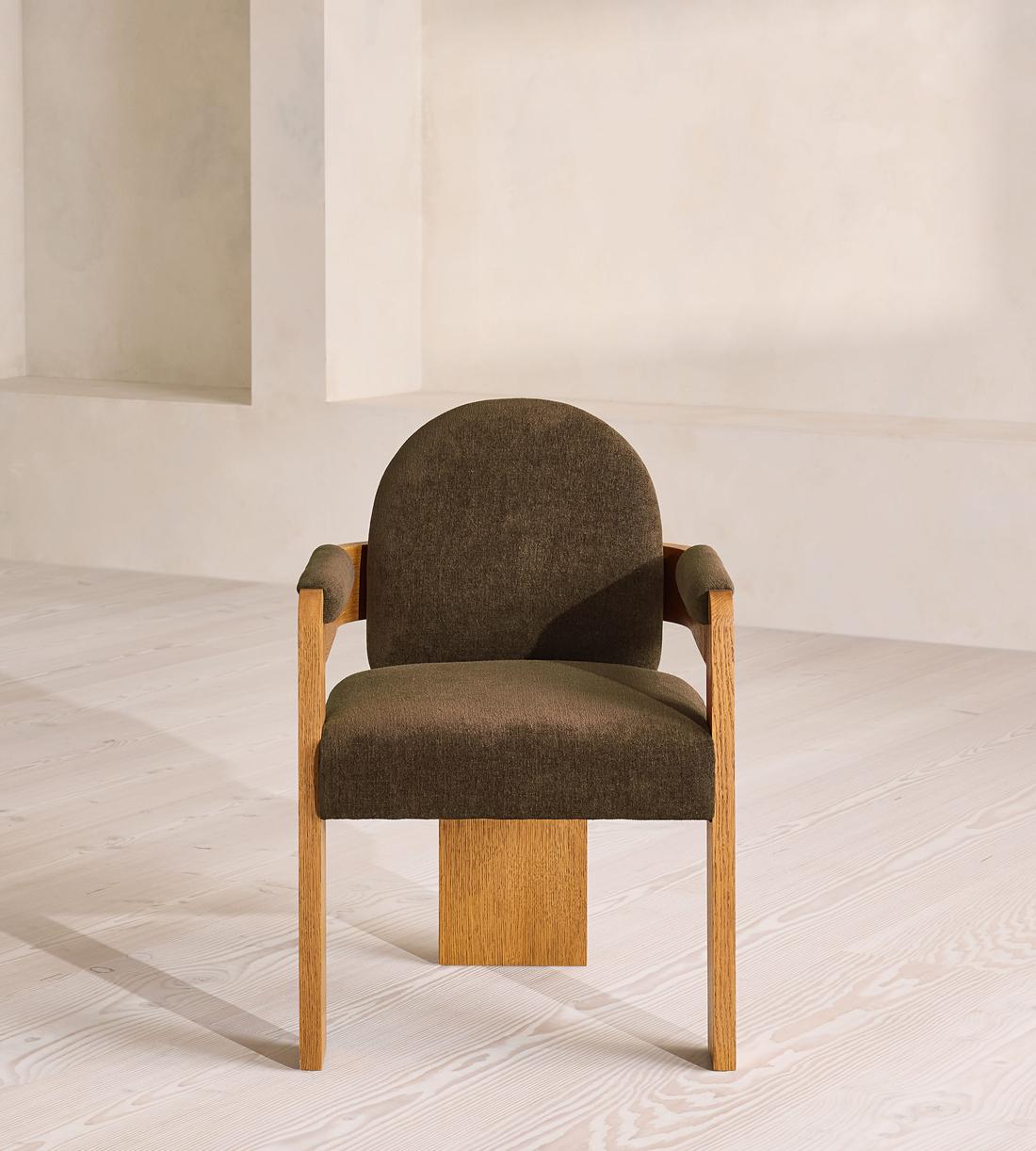Emerson Dining Chair - Linen Chenille - Chocolate - UK - Listing - Image 2
