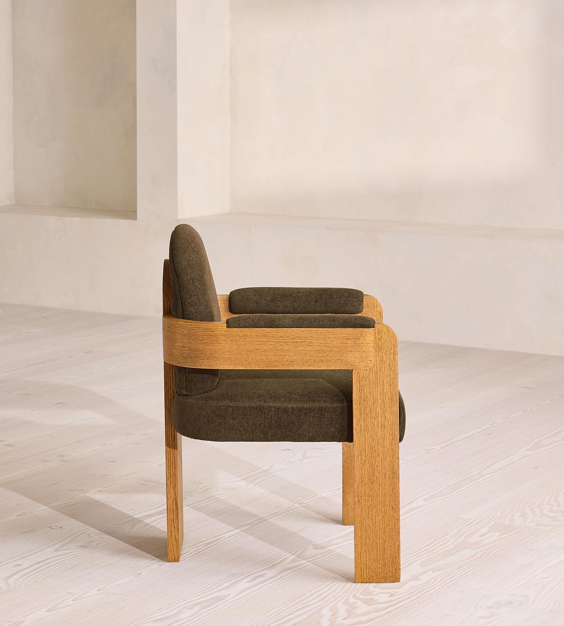 Emerson Dining Chair - Linen Chenille - Chocolate - US - Images - Image 3
