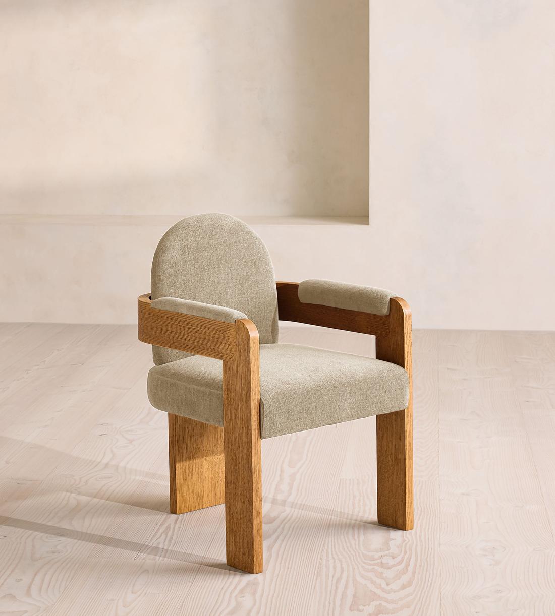 Emerson Dining Chair - Linen Chenille - Stone - UK - Listing - Image 1