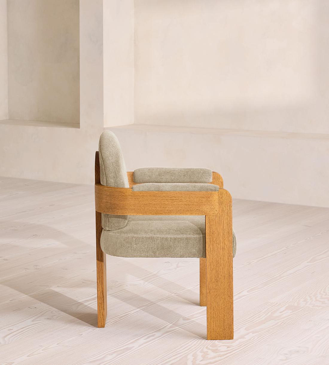 Emerson Dining Chair - Linen Chenille - Stone - UK - Images - Image 3