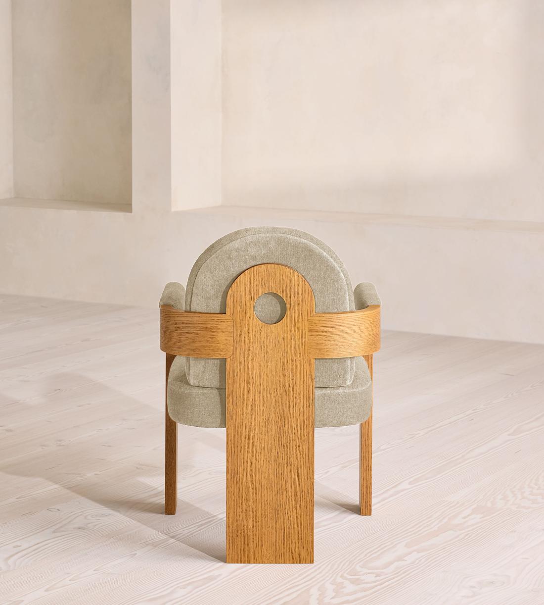 Emerson Dining Chair - Linen Chenille - Stone - UK - Images - Image 4
