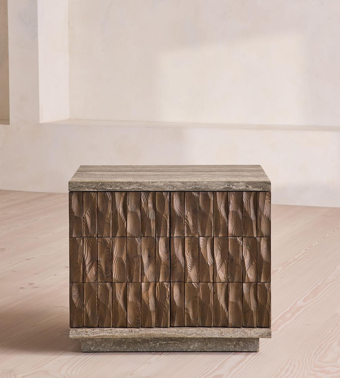 Alani Bedside Table - Travertine - Listing - Image 1