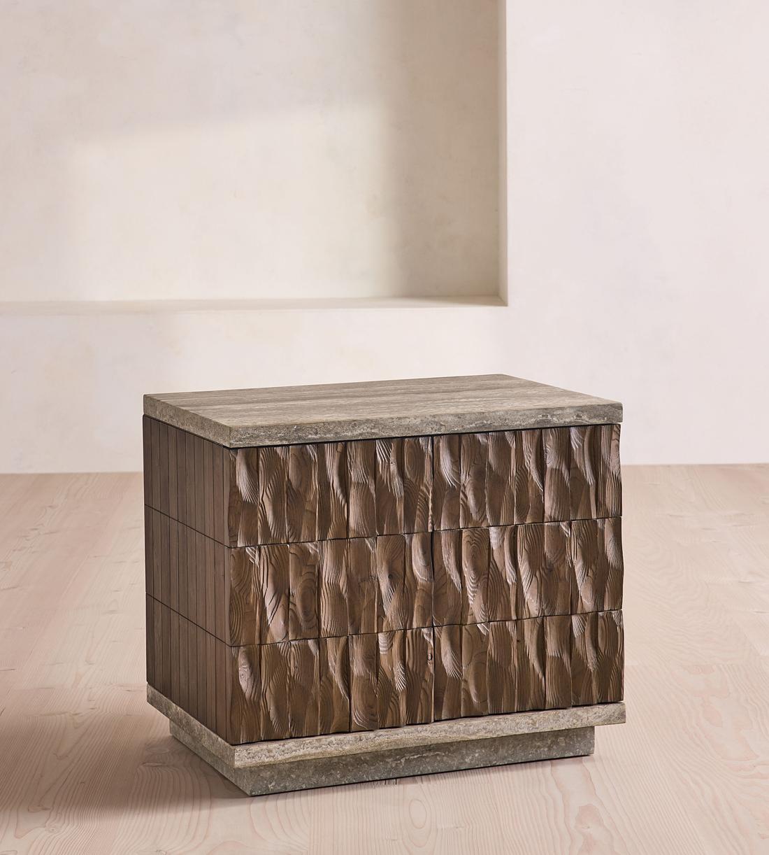 Alani Bedside Table - Travertine - Listing - Image 2