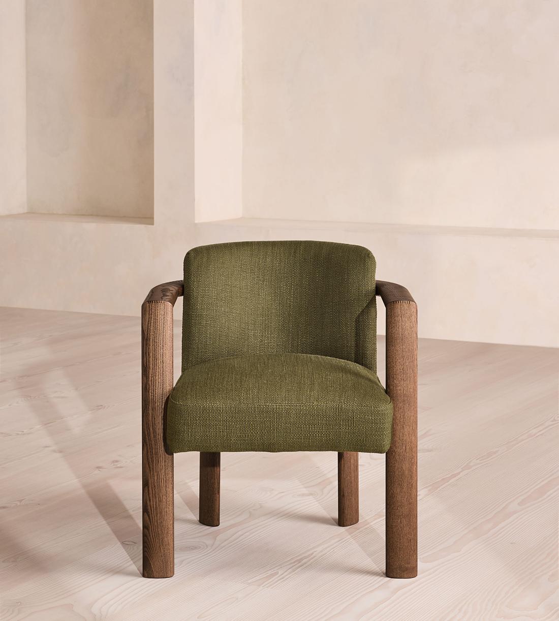 Aria Dining Chair - Wool Linen - Moss - US - Listing - Image 2