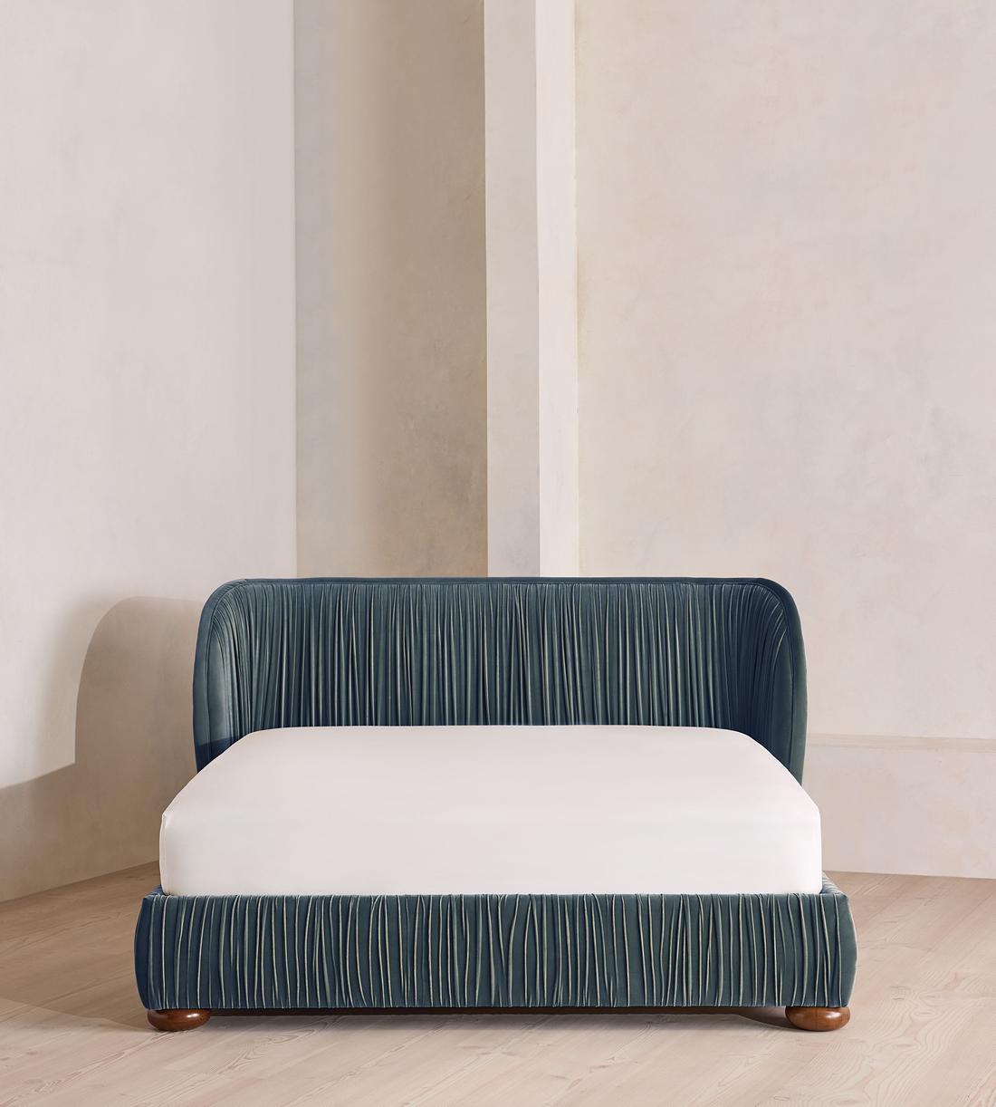 Blair Bed - King - Velvet - Grey Blue - UK - Listing - Image 2