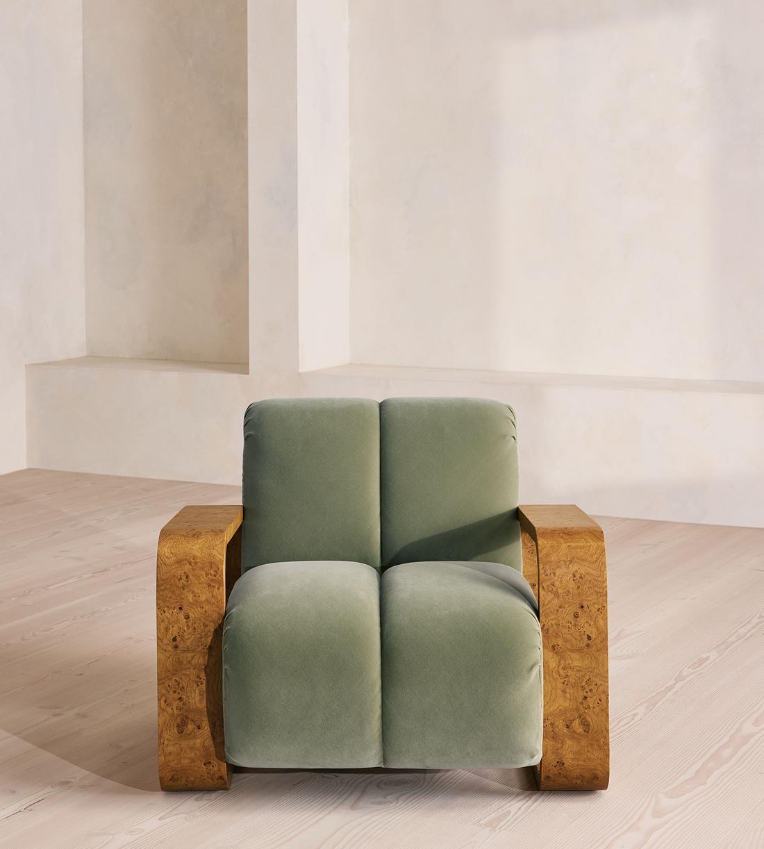 Blake Armchair - Velvet - Seafoam - UK - Listing - Image 5