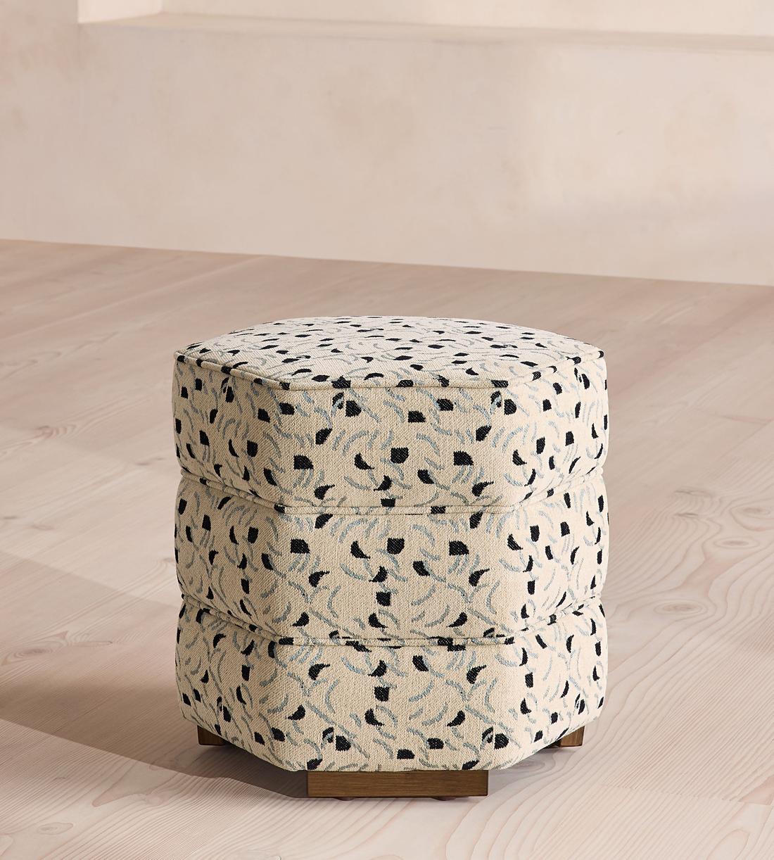 Lyla Footstool - Olia Jacquard - US - Listing - Image 1