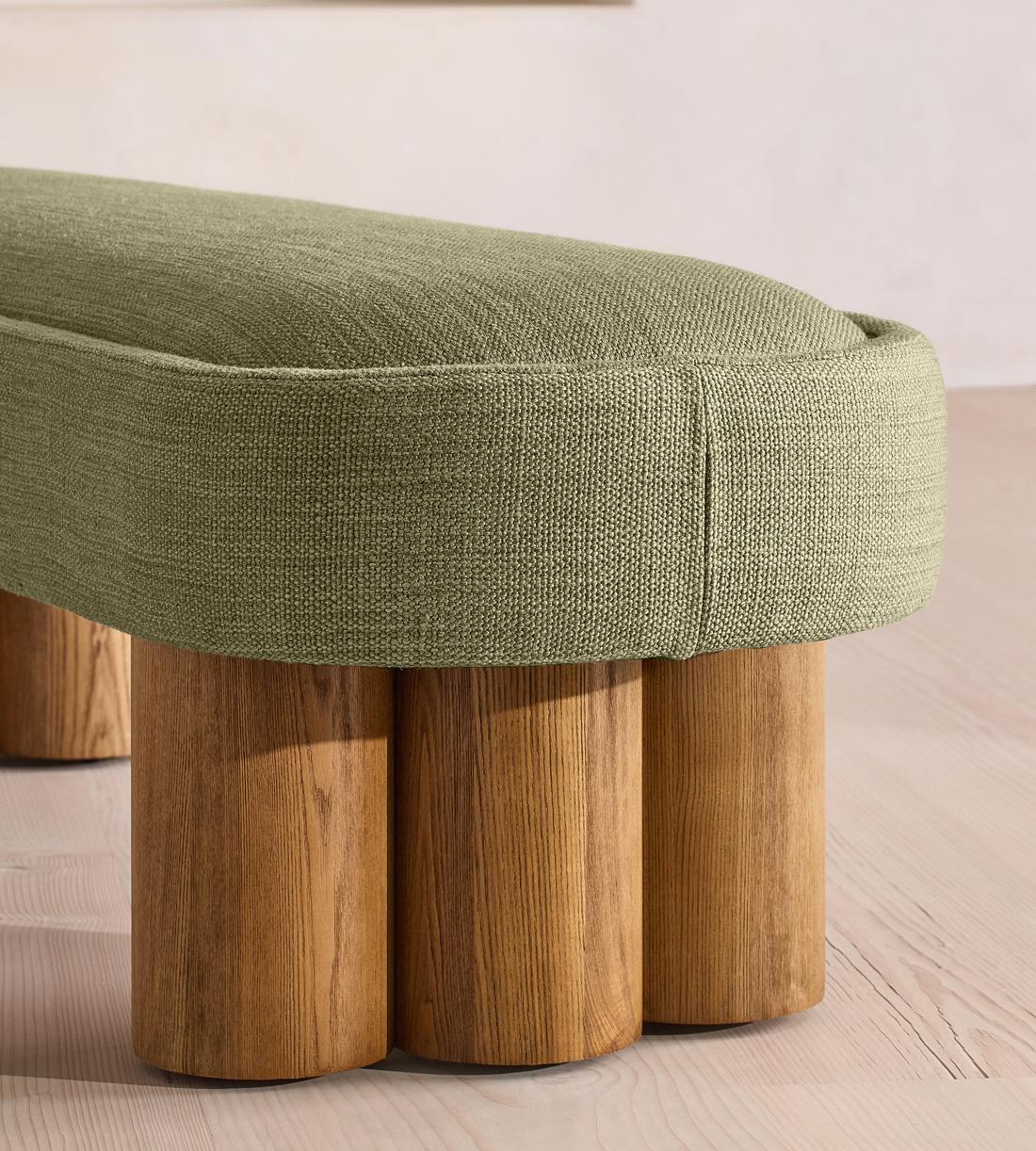 Nieve Bench - Wool Linen - Sage UK - Images - Image 5