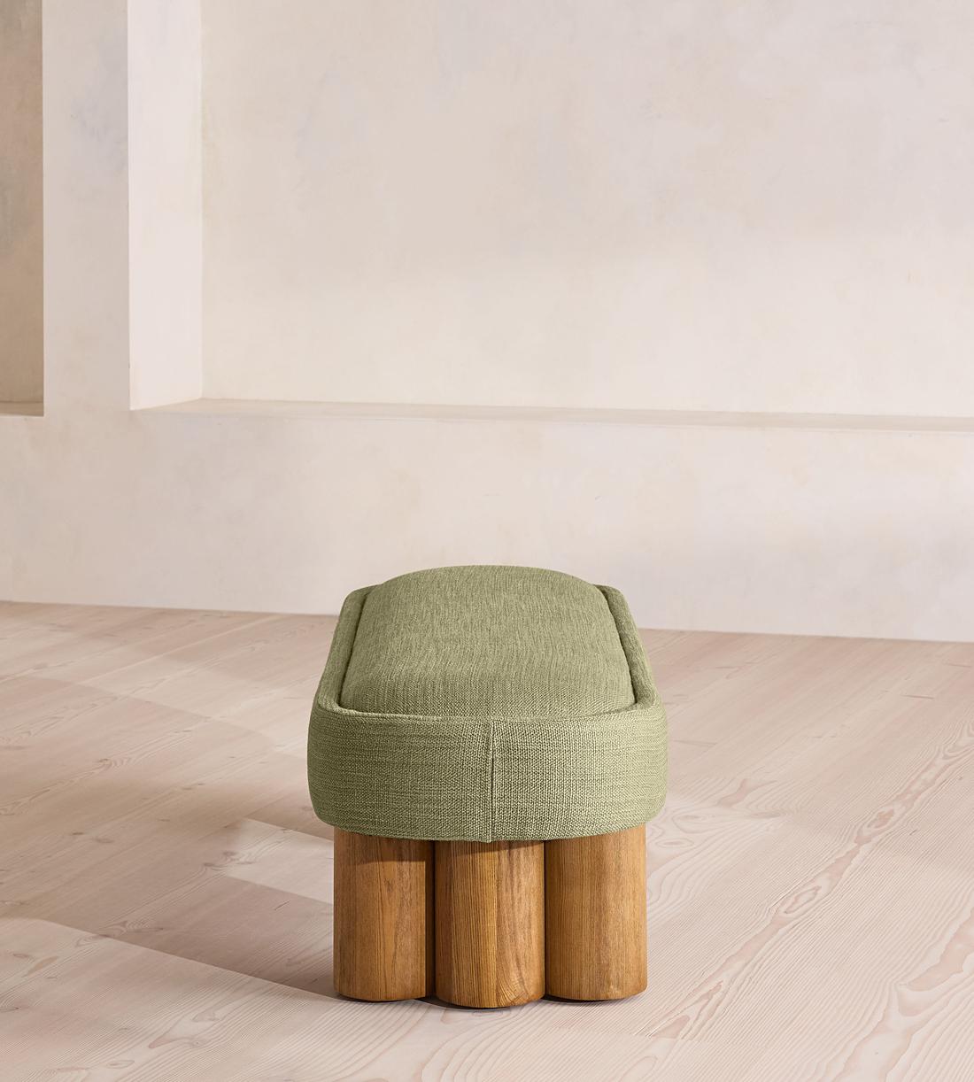 Nieve Bench - Wool Linen - Sage US - Images - Image 3