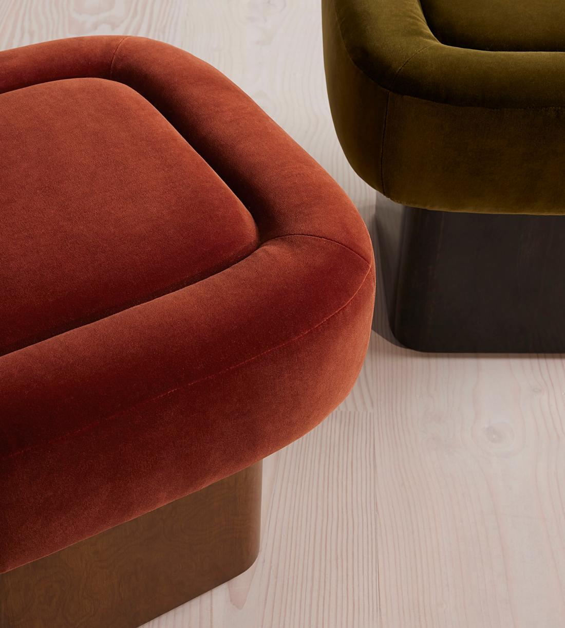 Ralph Footstool - Velvet - Rust - Images - Image 5
