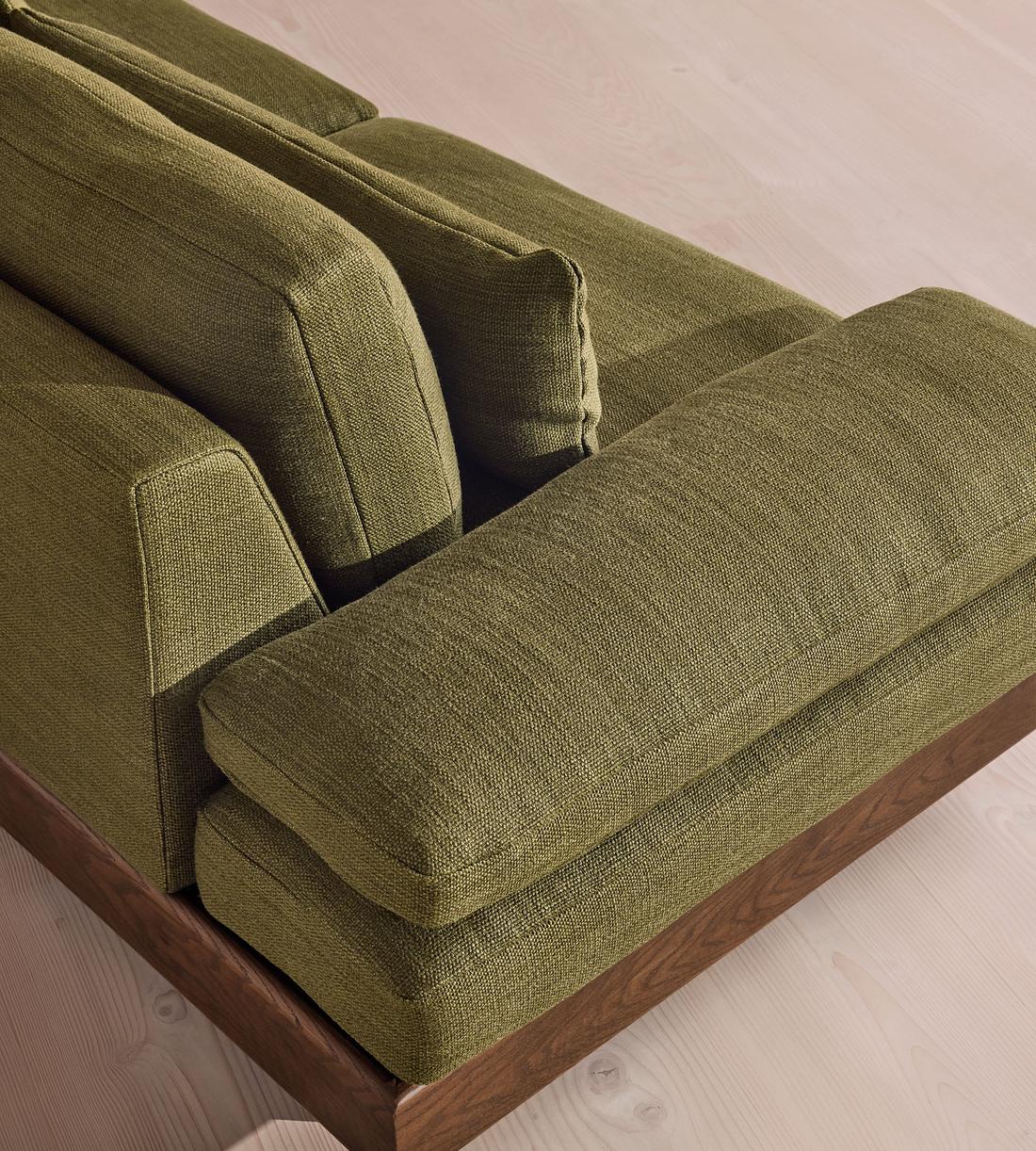 Truro Sectional Sofa - Corner Sofa - Wool Linen - Moss US - Images - Image 4