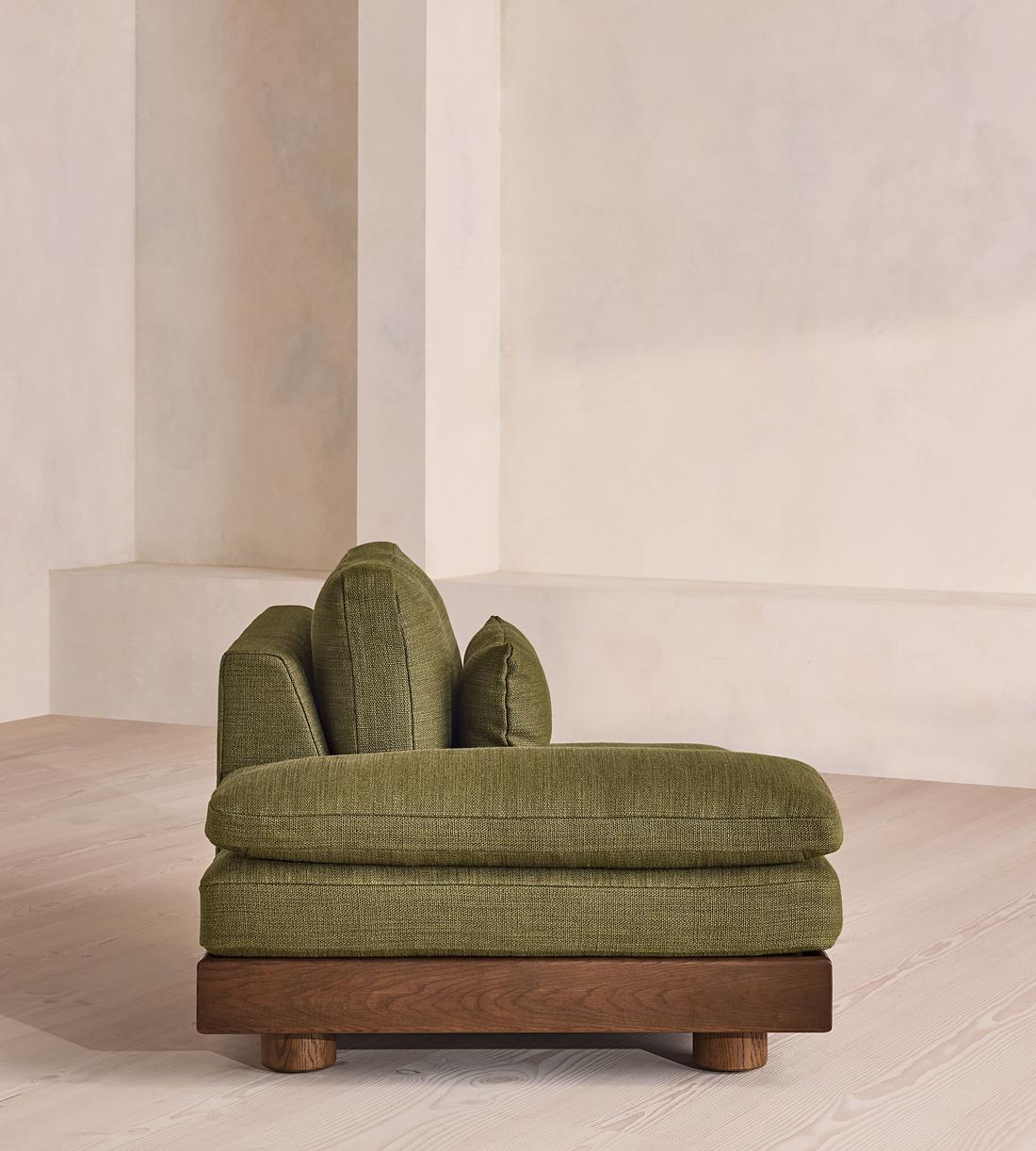 Truro Modular Sofa - Left Arm Module - Wool Linen - Moss - Image 3