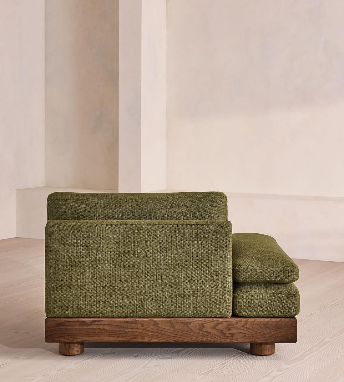 Truro Modular Sofa - Left Arm Module - Wool Linen - Moss - Image 4
