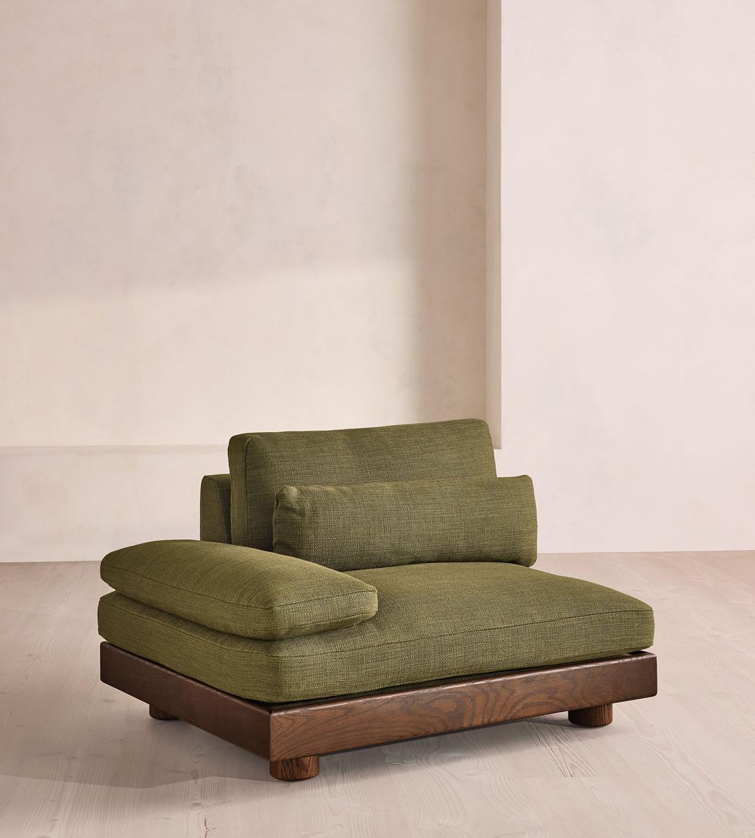 Truro Sectional Sofa - Left Arm Section - Wool Linen - Moss - US - Image 2