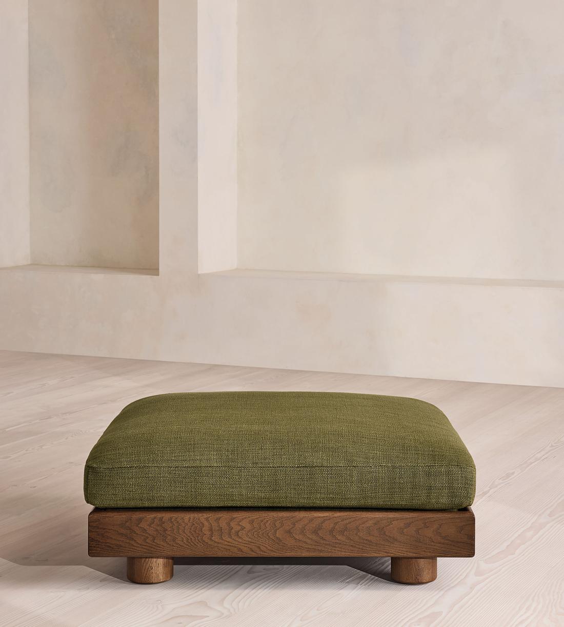 Truro Ottoman - Wool Linen - Moss - US - Listing - Image 2