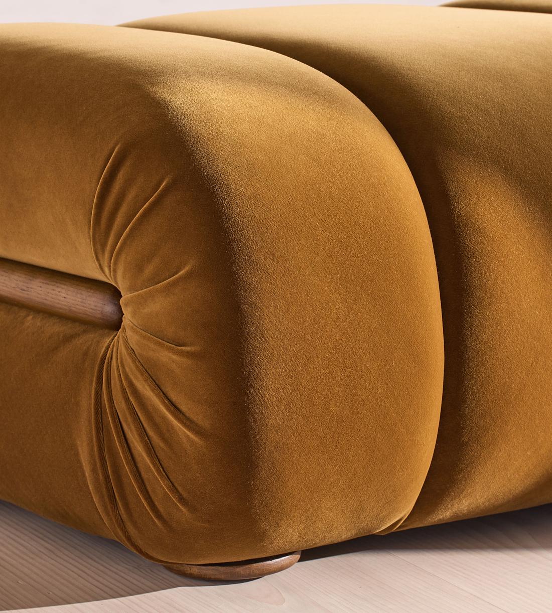 Umbria Footstool - Velvet - Mustard - UK - Images - Image 8