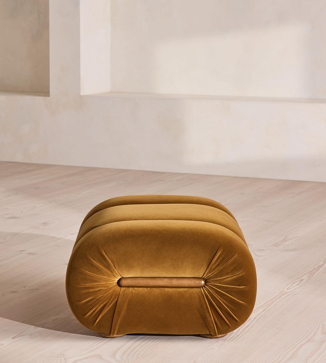 Umbria Footstool - Velvet - Mustard - US - Images - Image 6