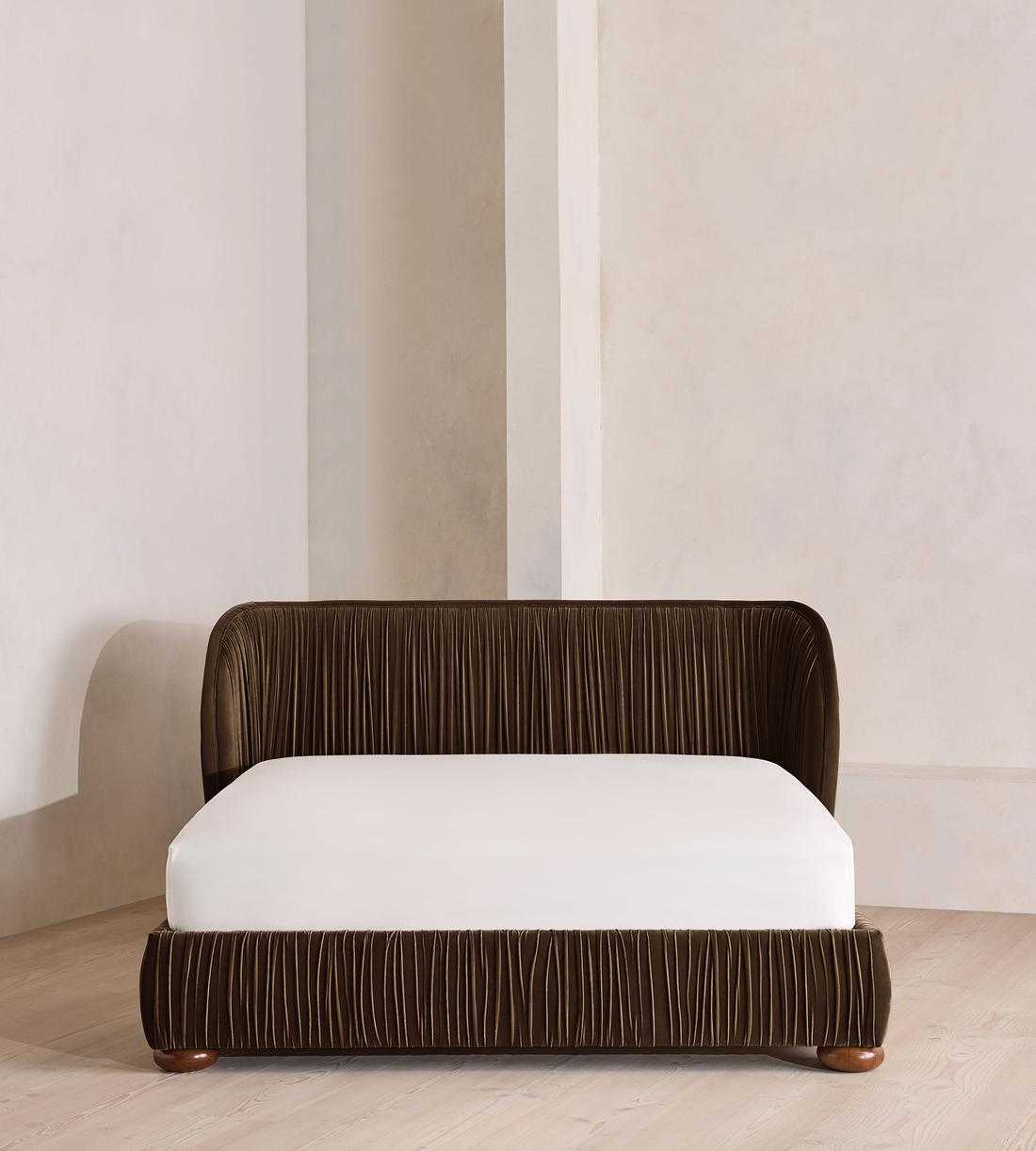 Blair Bed - Queen - Velvet - Chocolate - US - Listing - Image 2