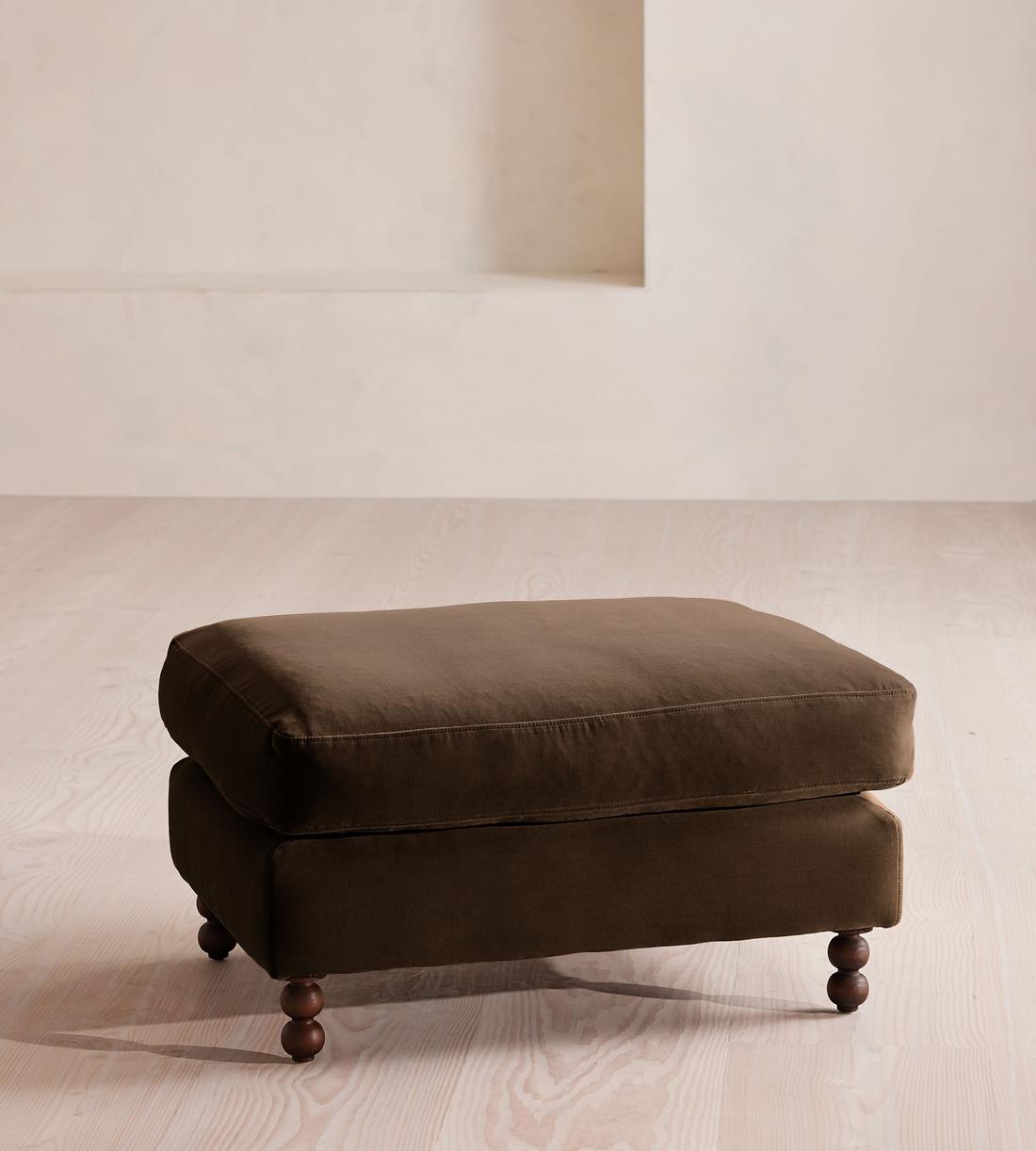 Audrey Rectangle Ottoman - Sofa - Velvet - Chocolate - Listing - Image 1