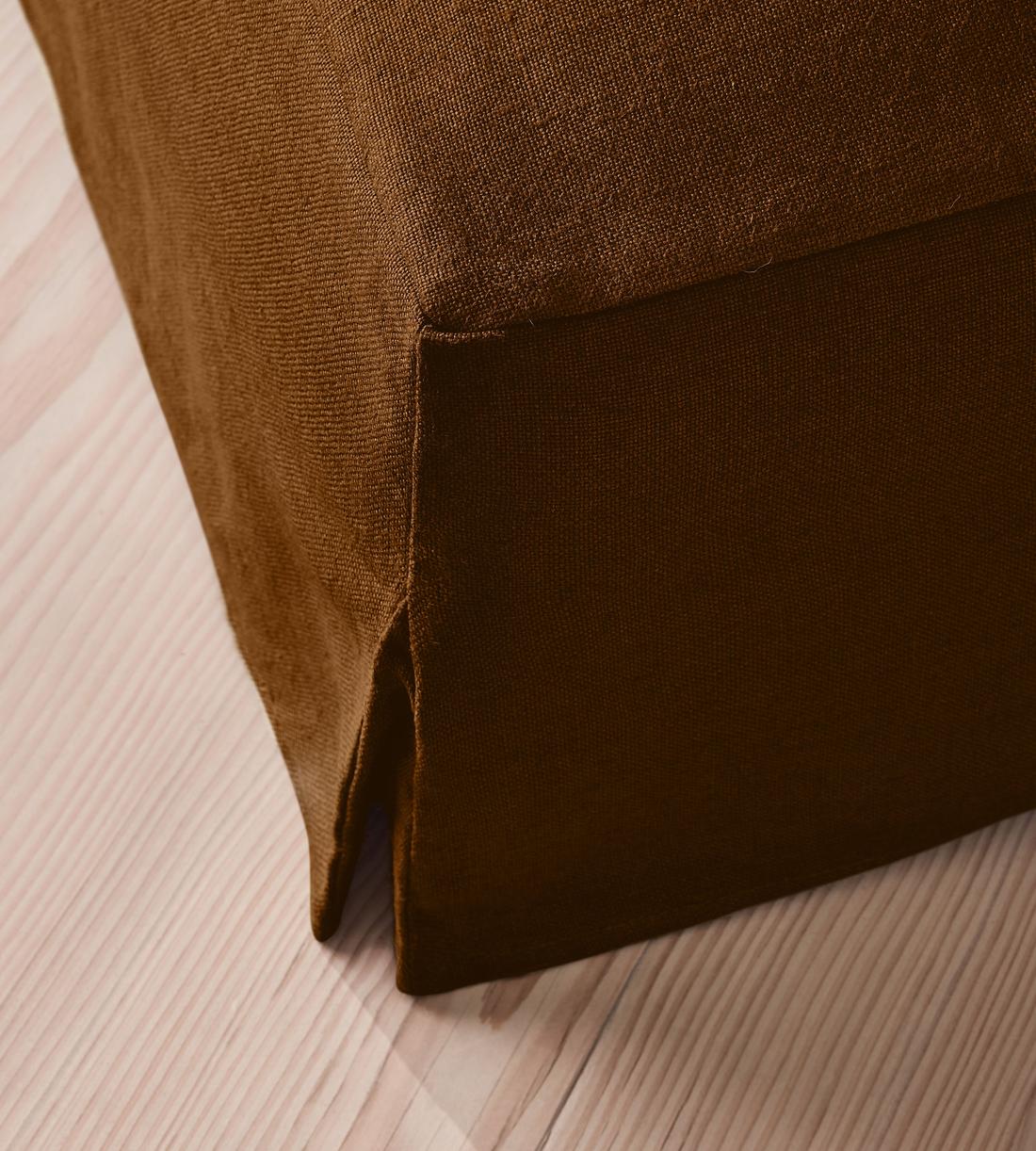 Roma Square Ottoman - Linen - Terracotta - US - Images - Image 3