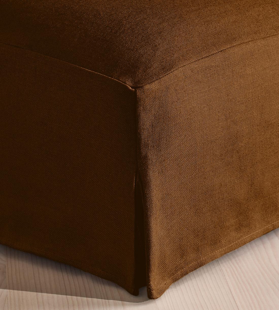 Roma Square Ottoman - Linen - Terracotta - US - Images - Image 4