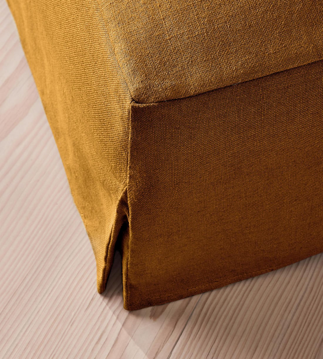 Roma Square Ottoman - Linen - Turmeric - US - Images - Image 3