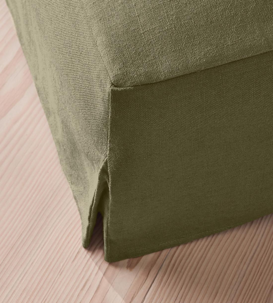 Roma Square Ottoman - Linen - Sage - US - Images - Image 3