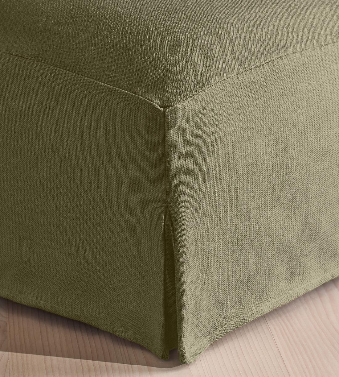 Roma Square Ottoman - Linen - Sage - US - Images - Image 4