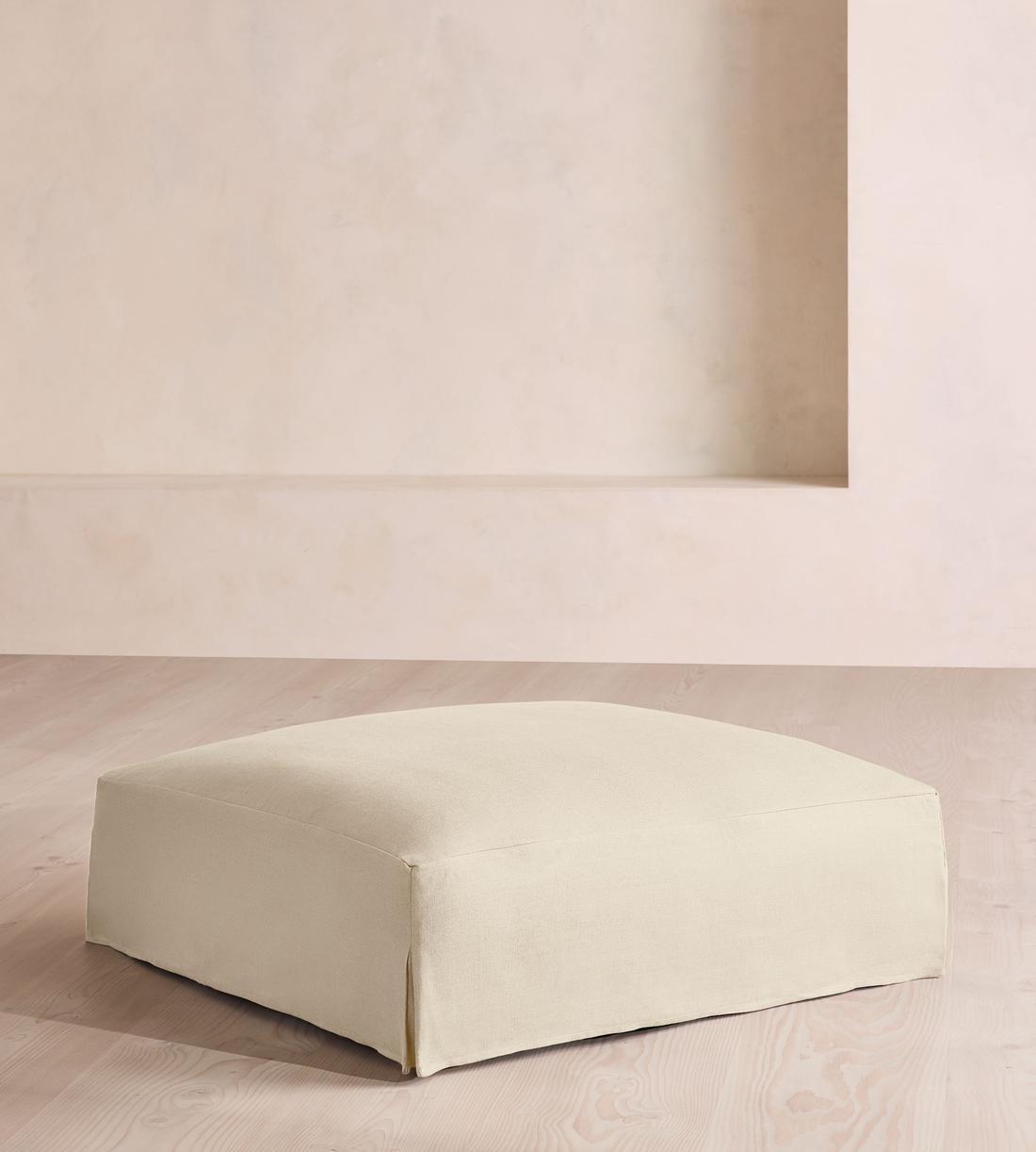 Roma Square Ottoman - Linen - Bisque - Listing - Image 2