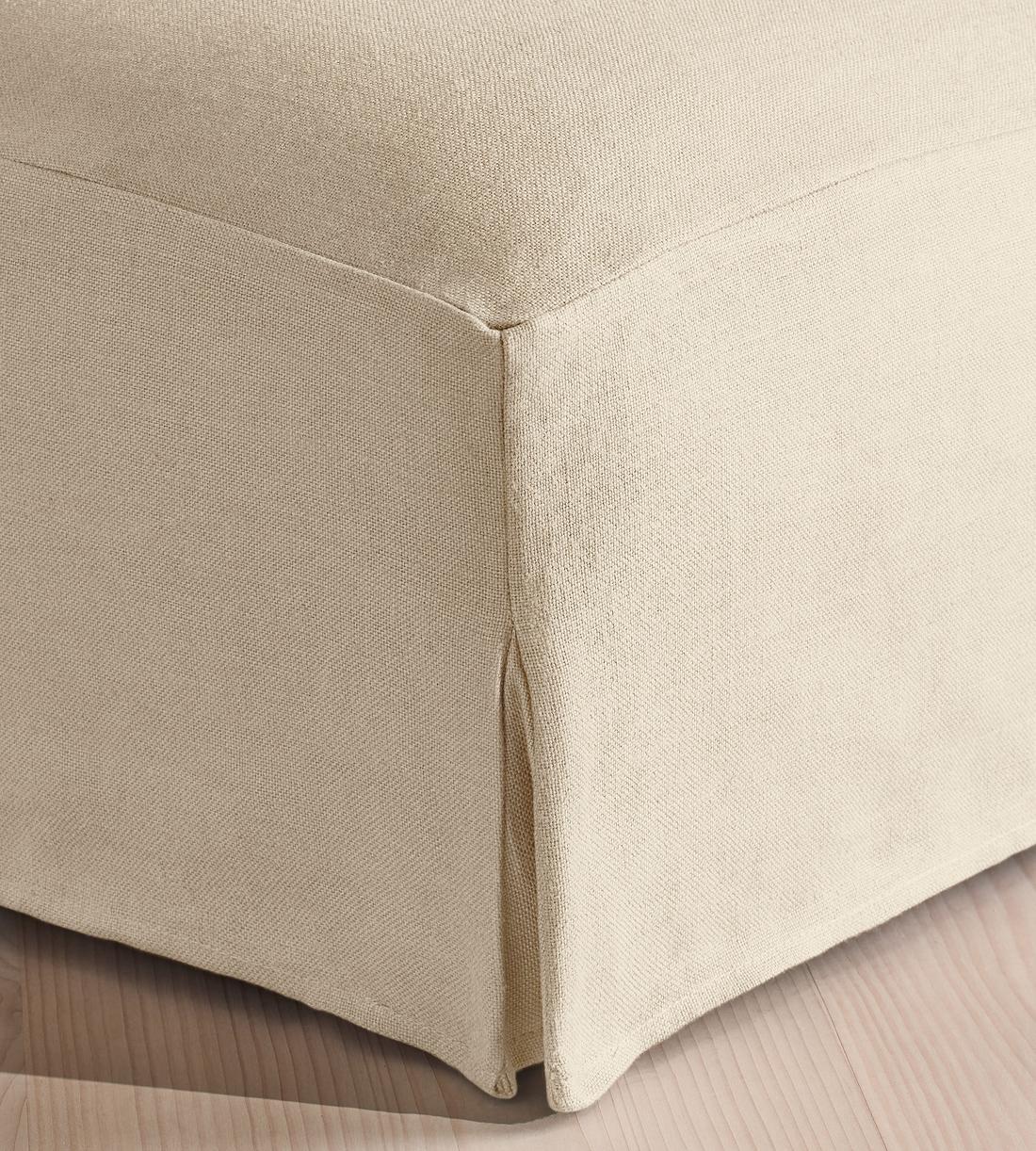 Roma Square Ottoman - Linen - Bisque - Images - Image 4
