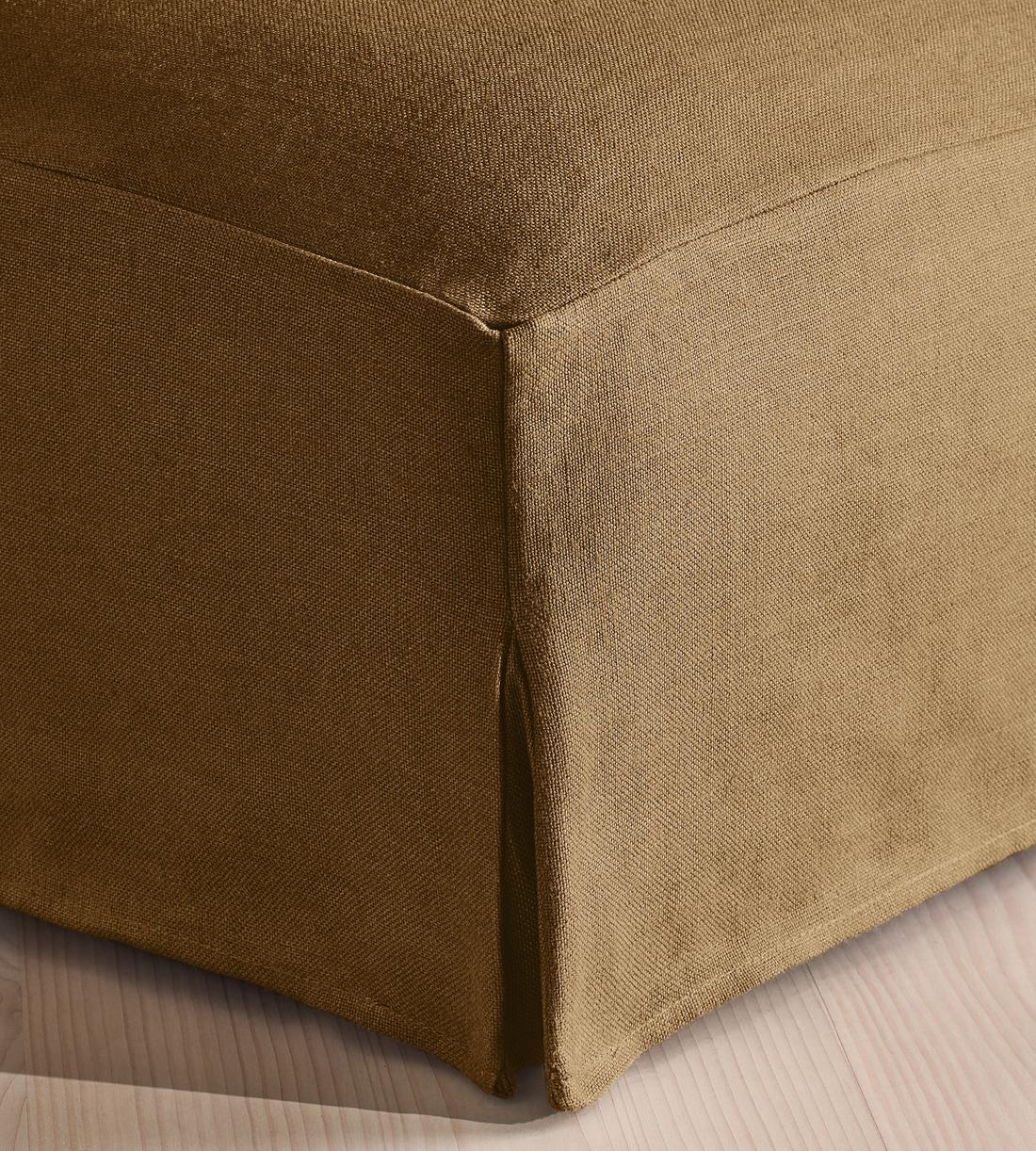 Roma Square Ottoman - Linen - Ochre - US - Images - Image 4