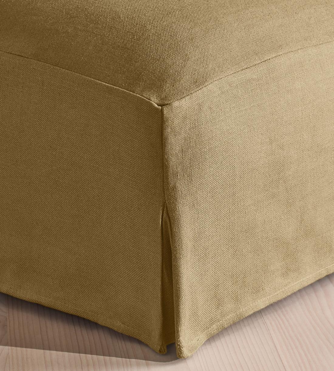 Roma Square Ottoman - Linen - Wheat - Images - Image 4