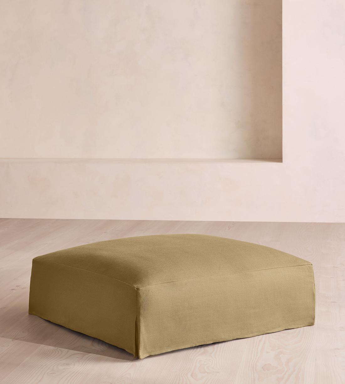 Roma Square Ottoman - Linen - Wheat - US - Listing - Image 2