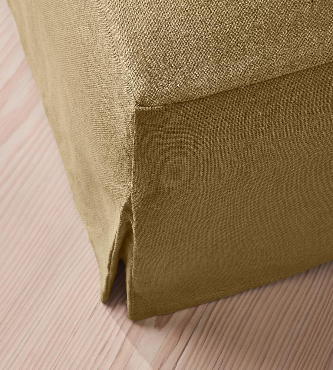 Roma Square Ottoman - Linen - Wheat - US - Images - Image 3