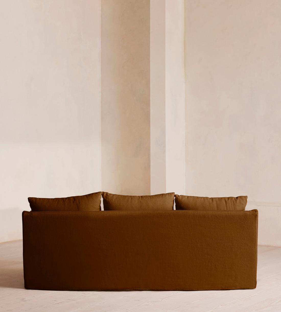 Roma Four Seater Sofa - Linen - Terracotta - US - Images - Image 4