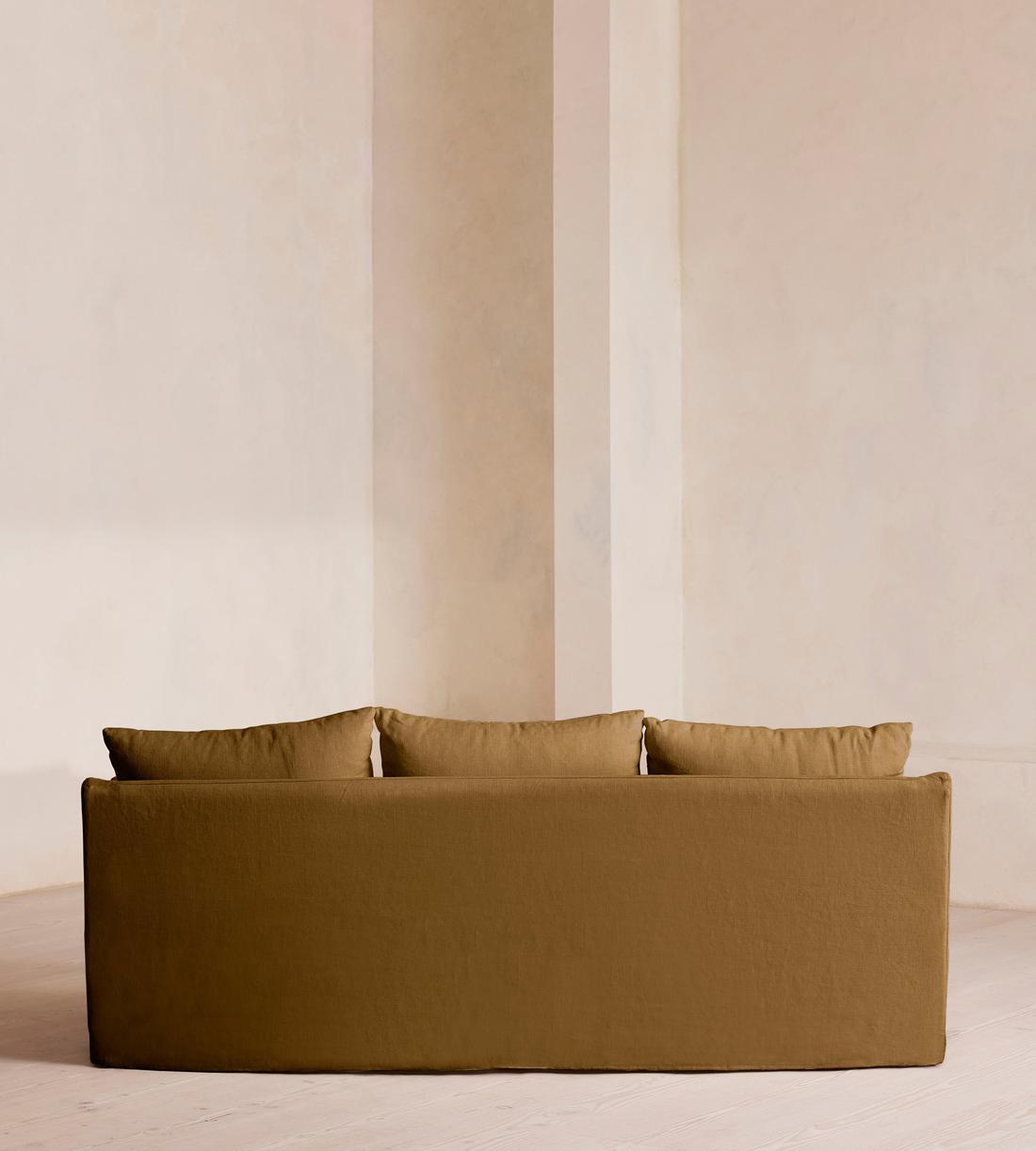 Roma Three Seater Sofa - Linen - Ochre - US - Images - Image 4