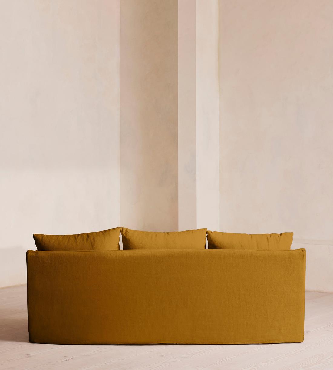 Roma Three Seater Sofa - Linen - Turmeric - UK - Images - Image 4