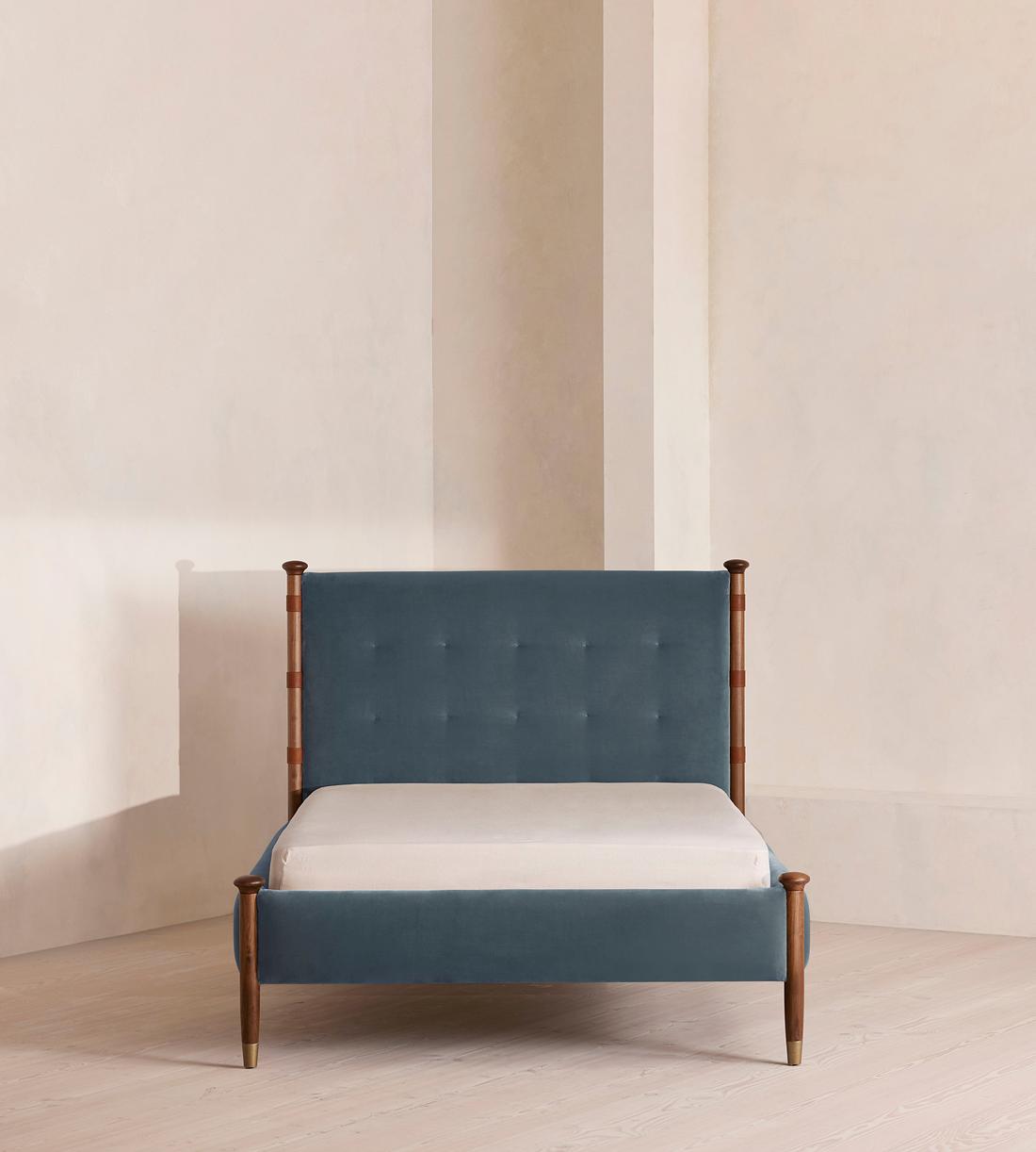 Paolo Bed - Queen - Velvet - Grey Blue - US - Listing - Image 4