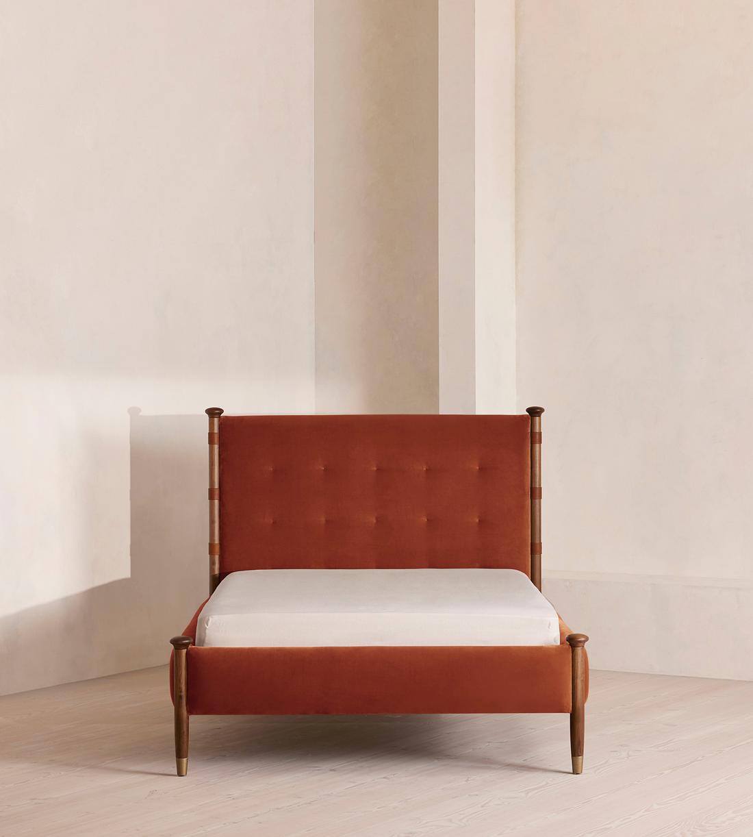 Paolo Bed - Queen - Velvet - Rust - US - Listing - Image 2